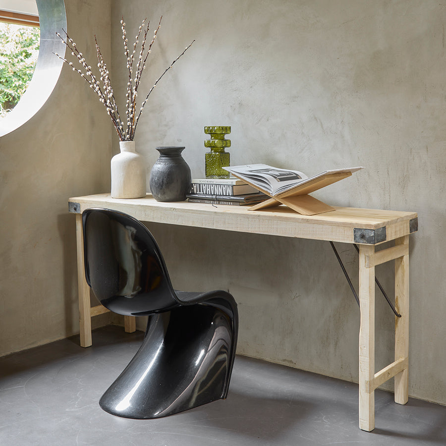 Limewash opklapbare wandtafel/console tafel 170x40x76 cm