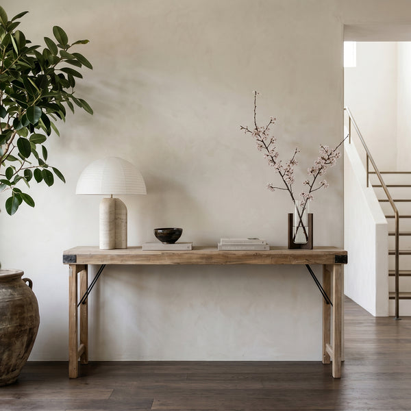 Limewash opklapbare wandtafel/console tafel 170x40x76 cm