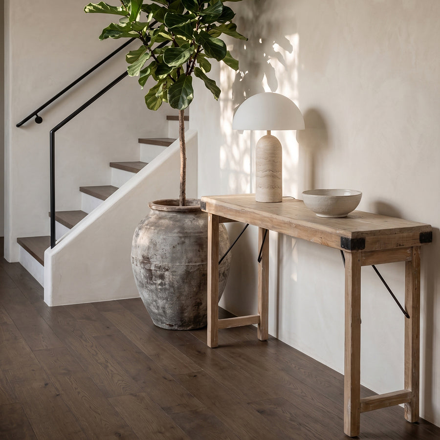 Limewash opklapbare wandtafel/console tafel 170x40x76 cm