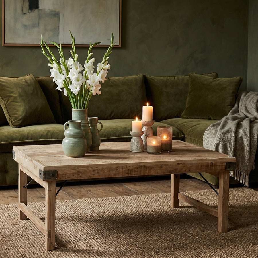 Limewash inklapbare salontafel 120x75x45 cm
