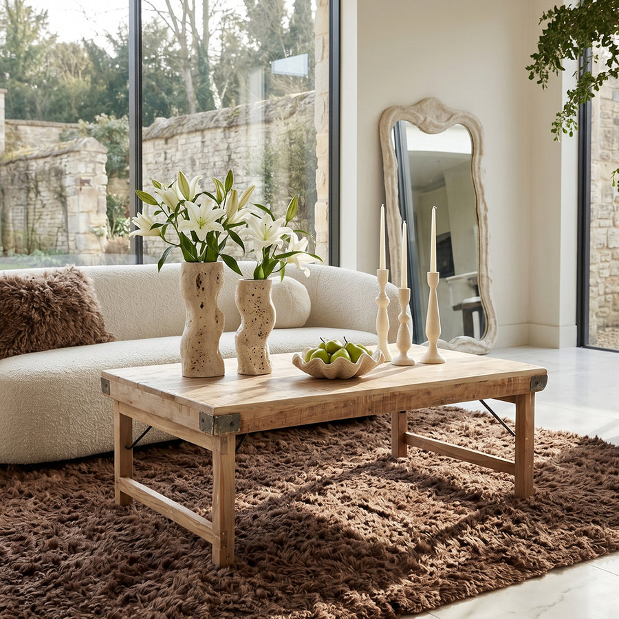Limewash inklapbare salontafel 120x75x45 cm