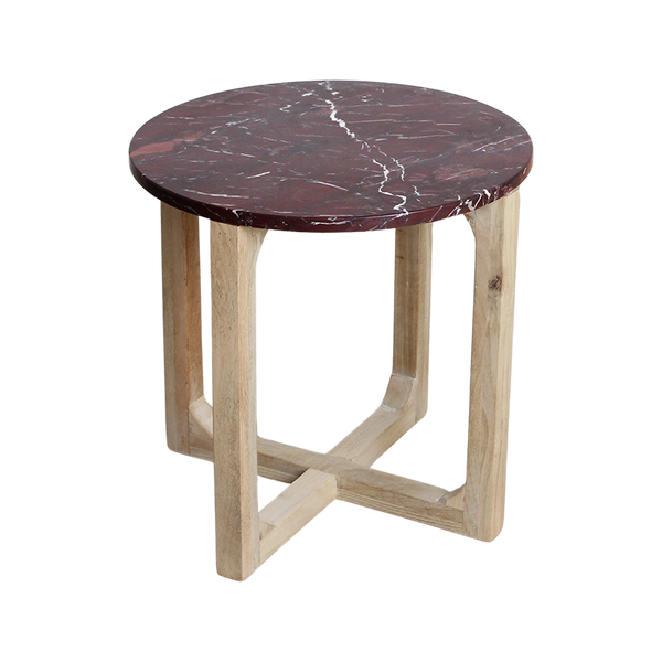 Marmeren bijzettafel cherry - 50x50x50 cm