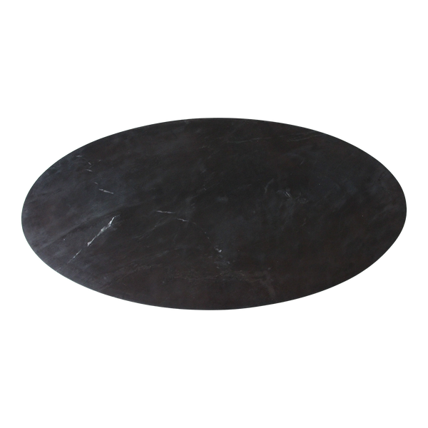 Ovale marmeren salontafel Zwart 120x60x38 cm