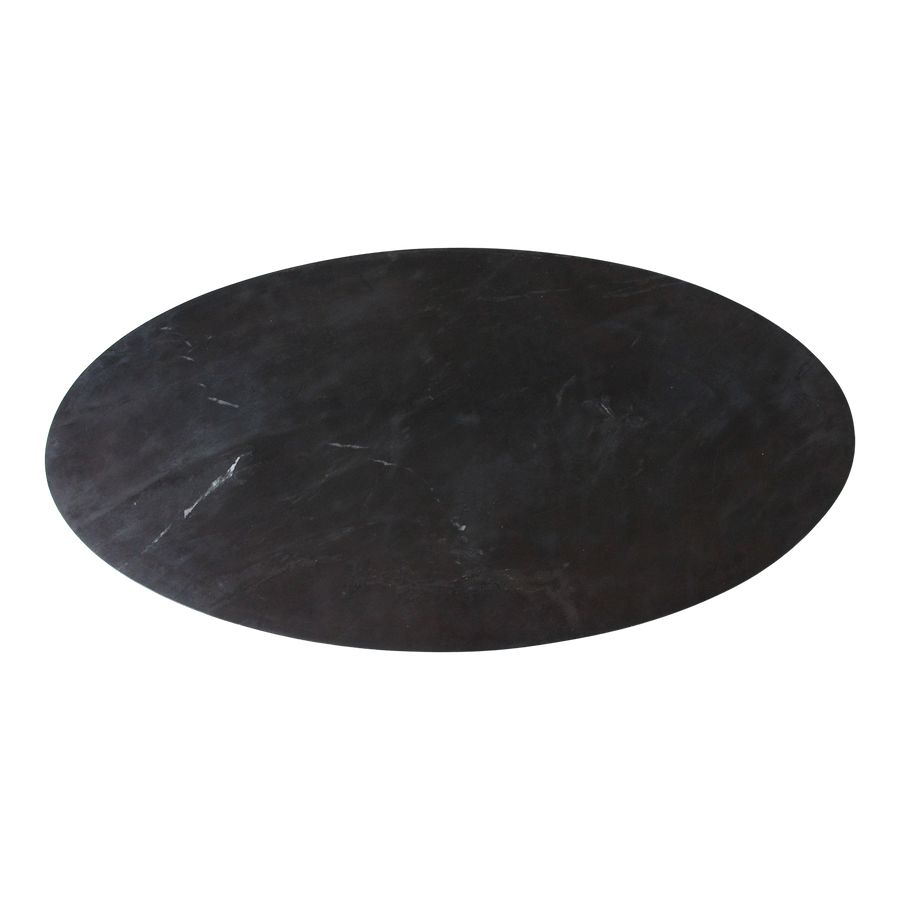 Ovale marmeren salontafel Zwart 120x60x38 cm
