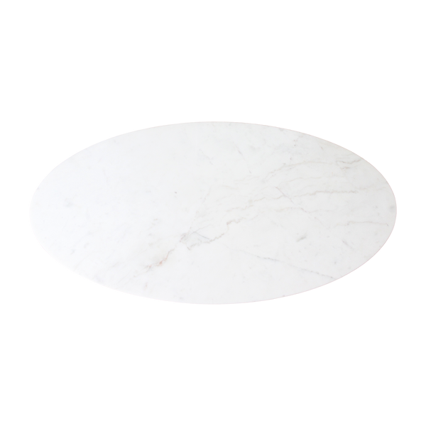 Ovale marmeren salontafel Wit 120x60x38 cm