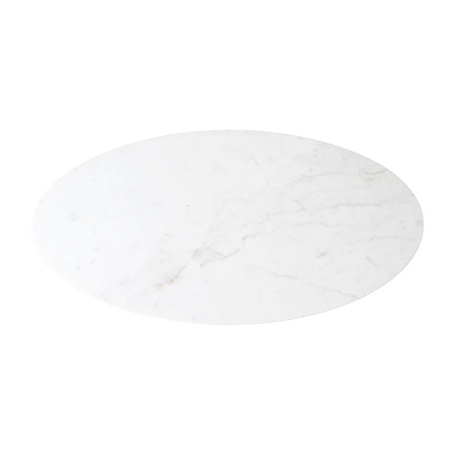 Ovale marmeren salontafel Wit 120x60x38 cm