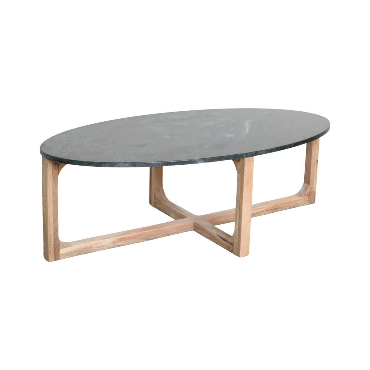 Ovale marmeren salontafel Groen 120x60x38 cm