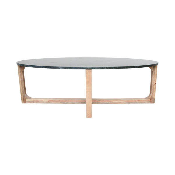 Ovale marmeren salontafel Groen 120x60x38 cm