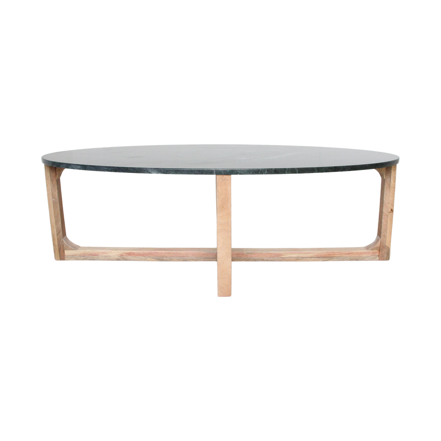 Ovale marmeren salontafel Groen 120x60x38 cm