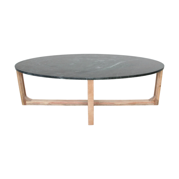 Ovale marmeren salontafel Groen 120x60x38 cm
