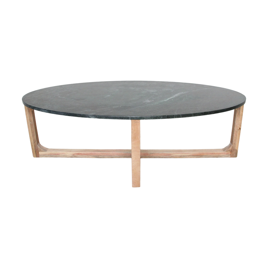 Ovale marmeren salontafel Groen 120x60x38 cm