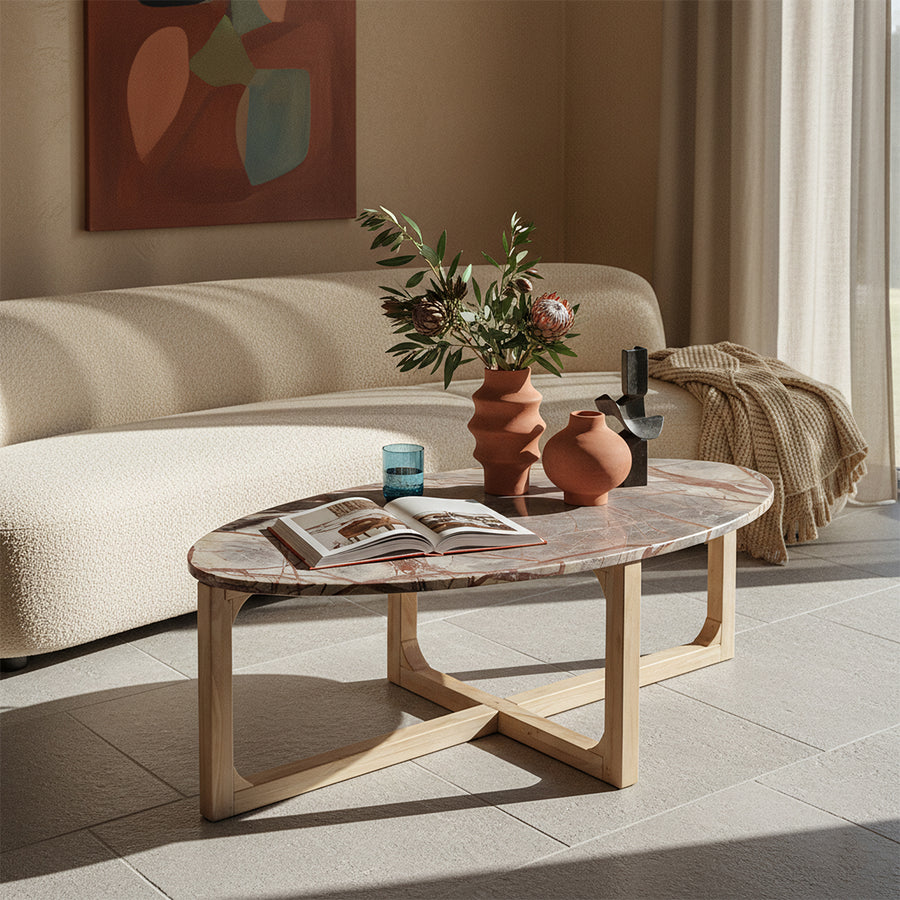 Marmeren salontafel bizar - 120x60x38 cm