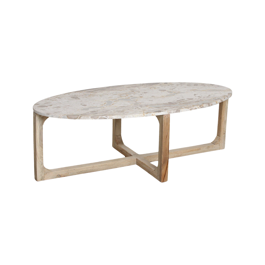 Marmeren salontafel crème - 120x60x38 cm