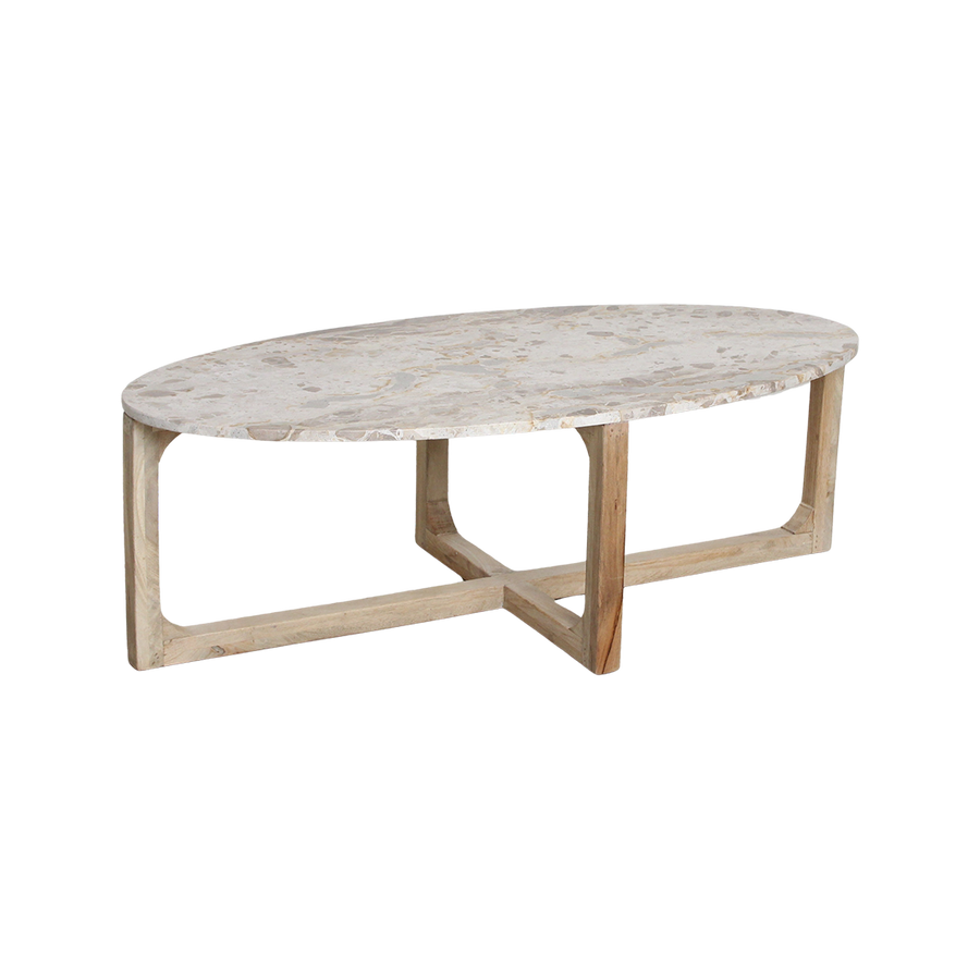 Marmeren salontafel crème - 120x60x38 cm