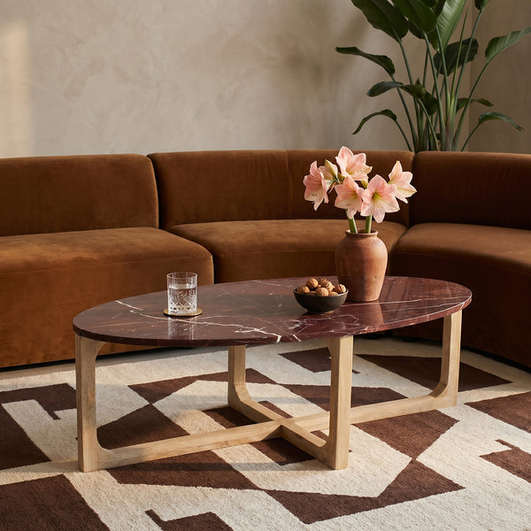 Marmeren salontafel cherry - 120x60x38 cm