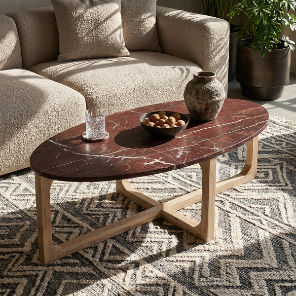 Marmeren salontafel cherry - 120x60x38 cm