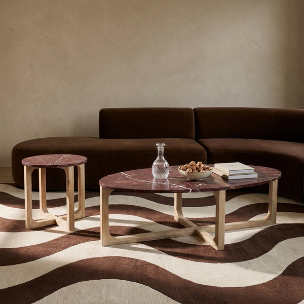 Marmeren salontafel cherry - 120x60x38 cm