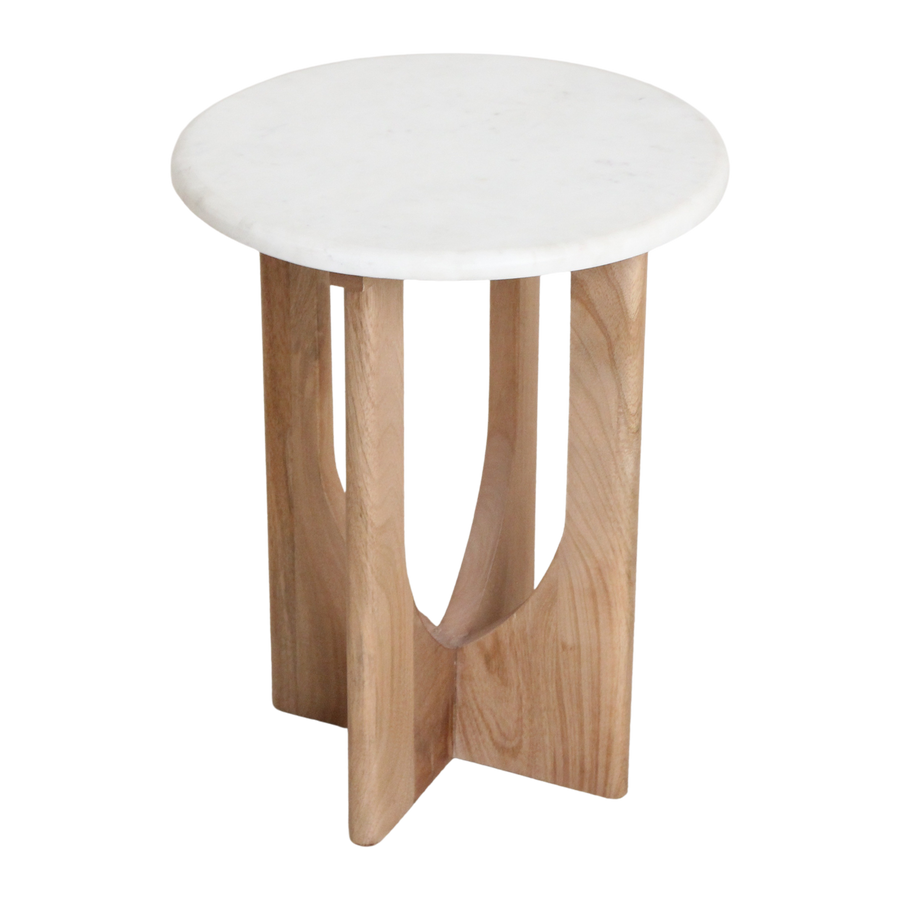 Kuching marmeren bijzettafel wit