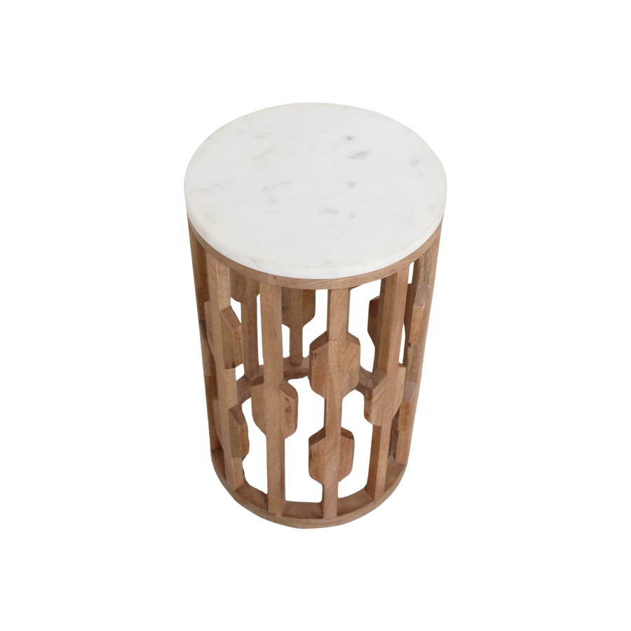 Atjeh marmeren bijzettafel wit