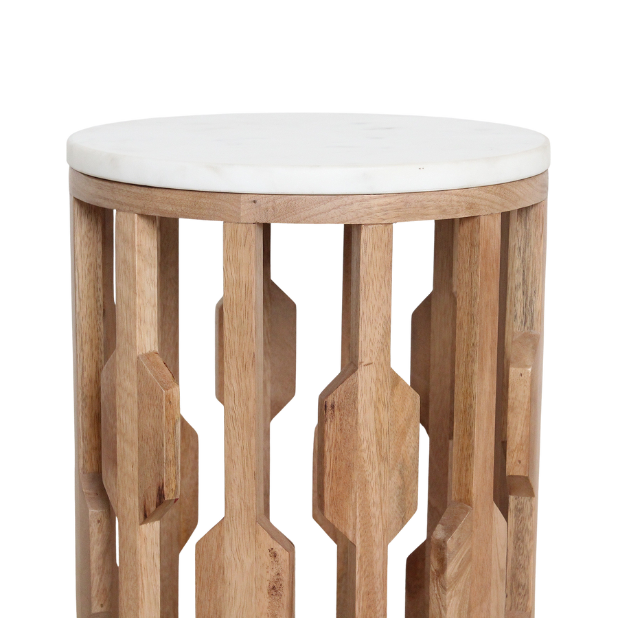 Atjeh marmeren bijzettafel wit