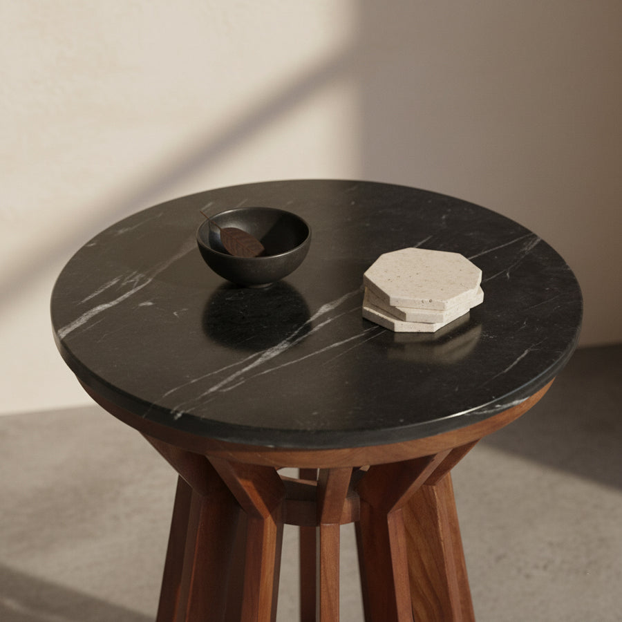 Sabah marmeren bijzettafel zwart