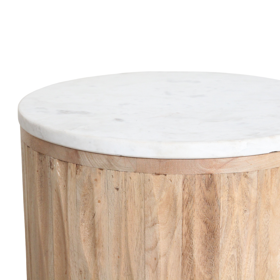 Malakka marmeren bijzettafel wit