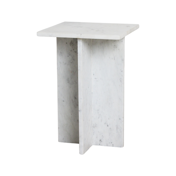 Beijing wit marmeren bijzettafel - 35x35x50 cm