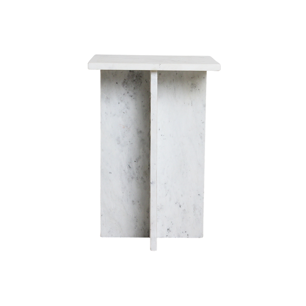 Beijing wit marmeren bijzettafel - 35x35x50 cm