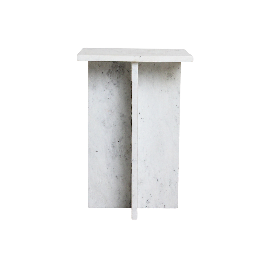 Beijing wit marmeren bijzettafel - 35x35x50 cm