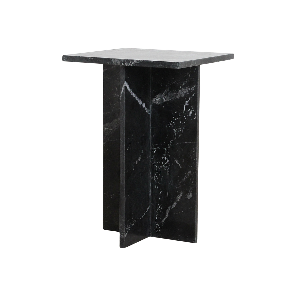 Shanghai zwart marmeren bijzettafel - 35x35x50 cm