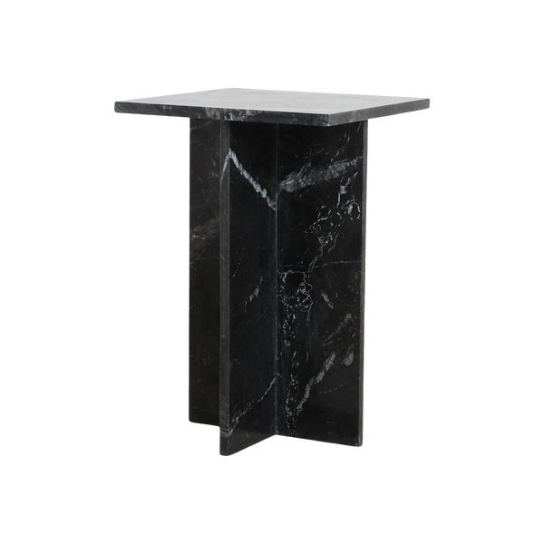 Shanghai zwart marmeren bijzettafel - 35x35x50 cm
