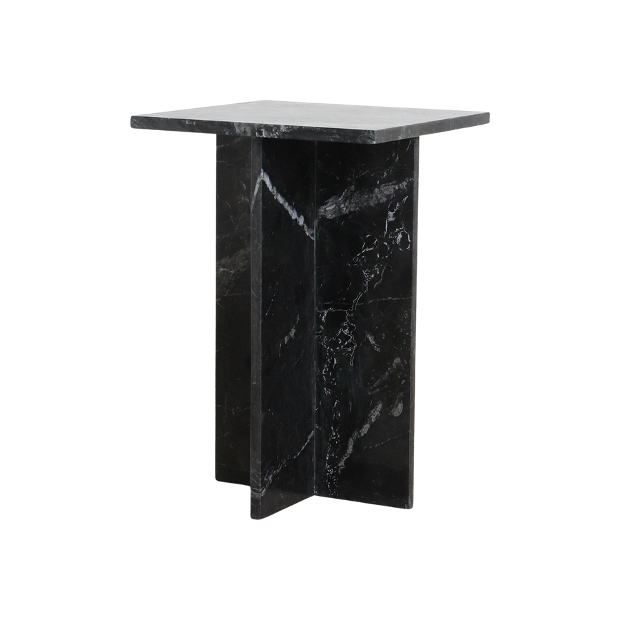 Shanghai zwart marmeren bijzettafel - 35x35x50 cm