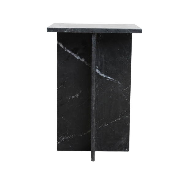 Shanghai zwart marmeren bijzettafel - 35x35x50 cm