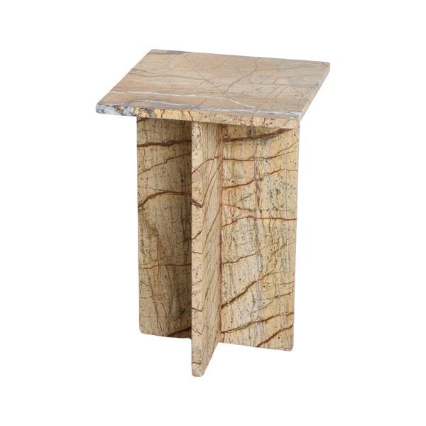 Seoel "bizar" marmeren bijzettafel - 35x35x50 cm