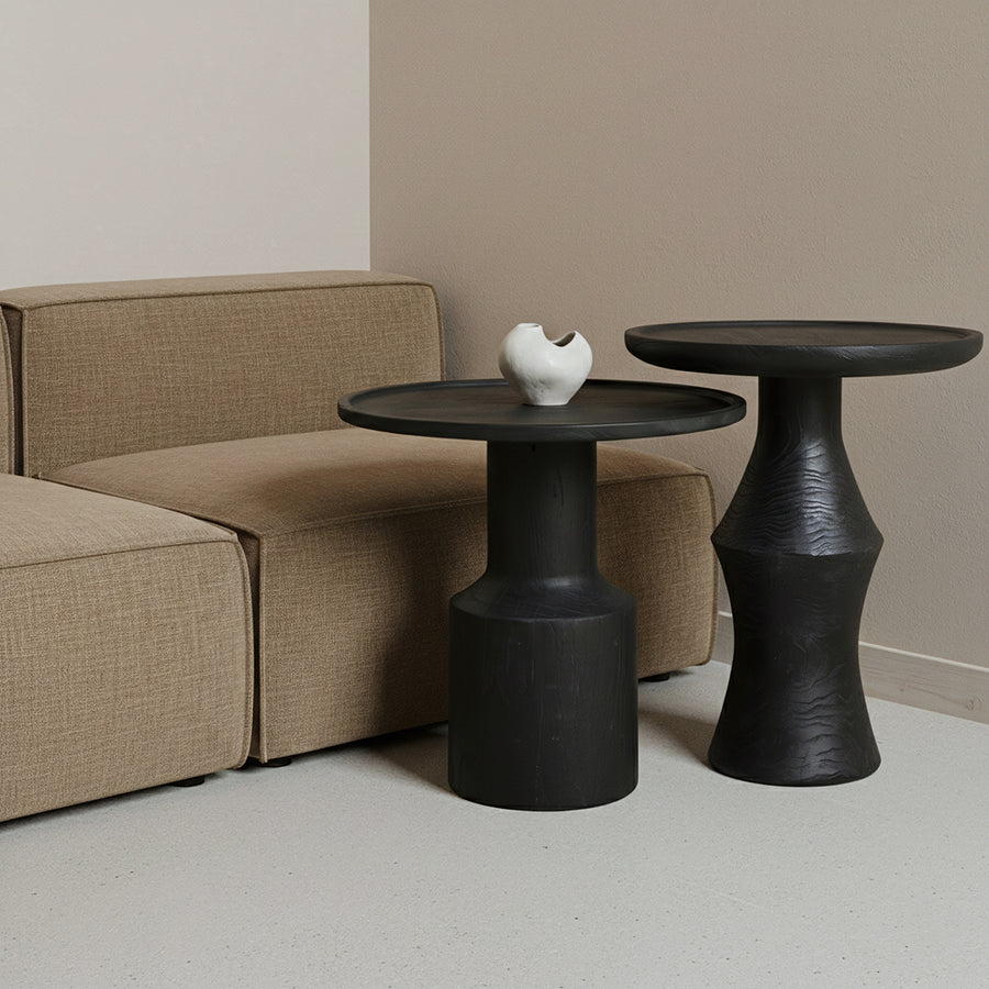 Nero teakhouten bijzettafel midnight - zwart