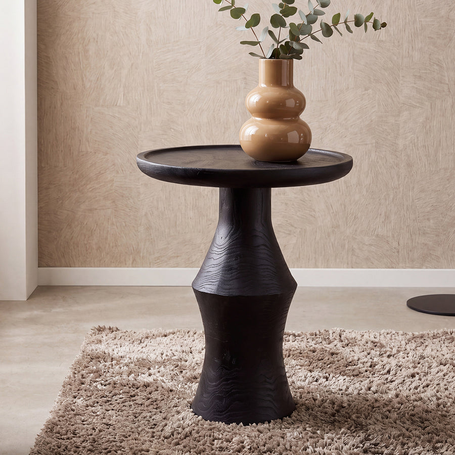 Nero teakhouten bijzettafel twilight - zwart