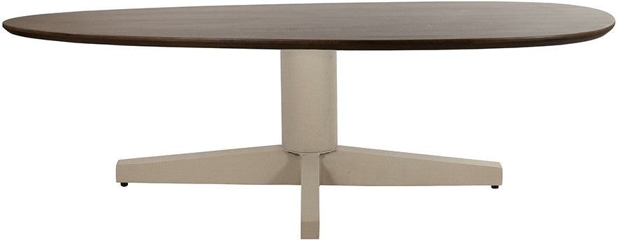Salontafel 130, organisch, poot beige, mango brown walnut