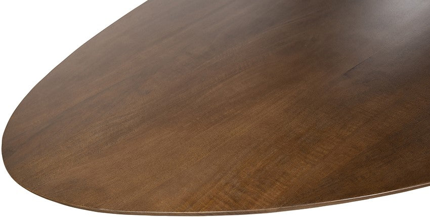 Salontafel 130, organisch, poot beige, mango brown walnut