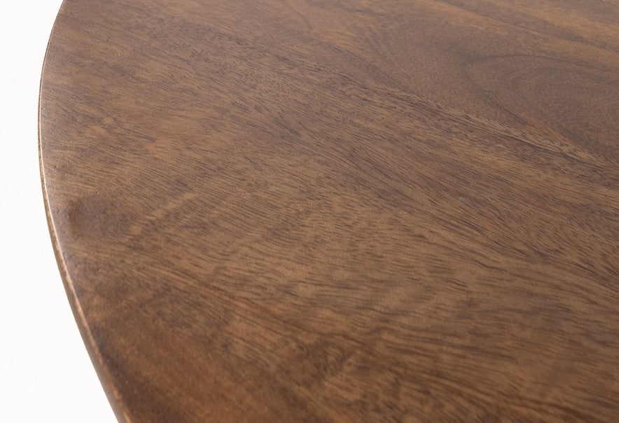 Eetkamertafel ø130, mango brown walnut