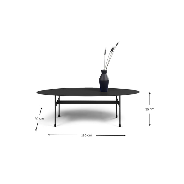 Salontafel Mira Oval zwart