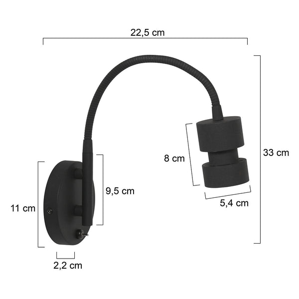 Wandlamp Natasja LED 3094ZW Zwart