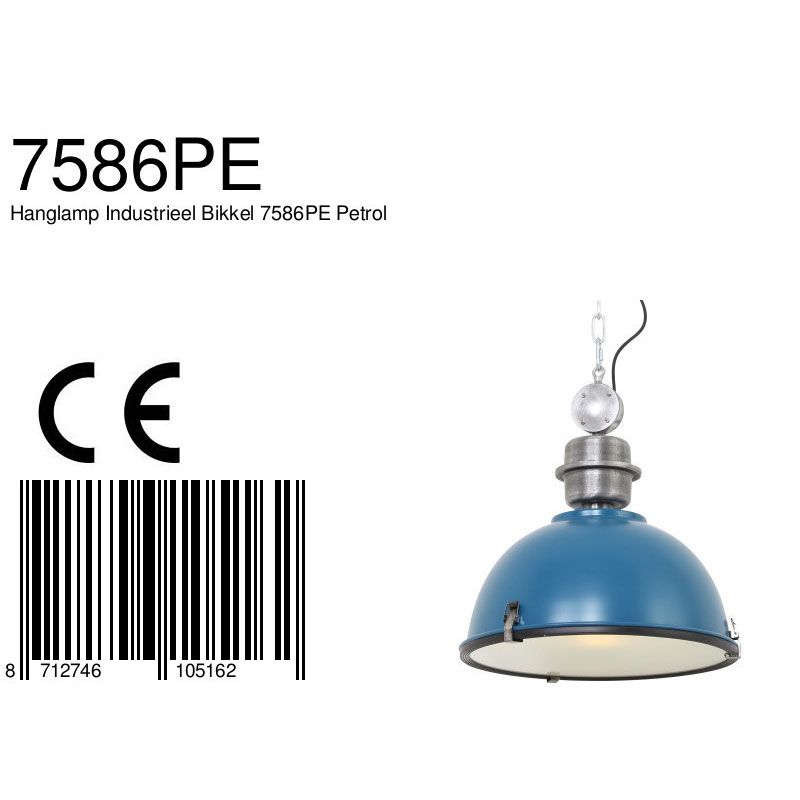 Hanglamp Bikkel 7586PE Petrol
