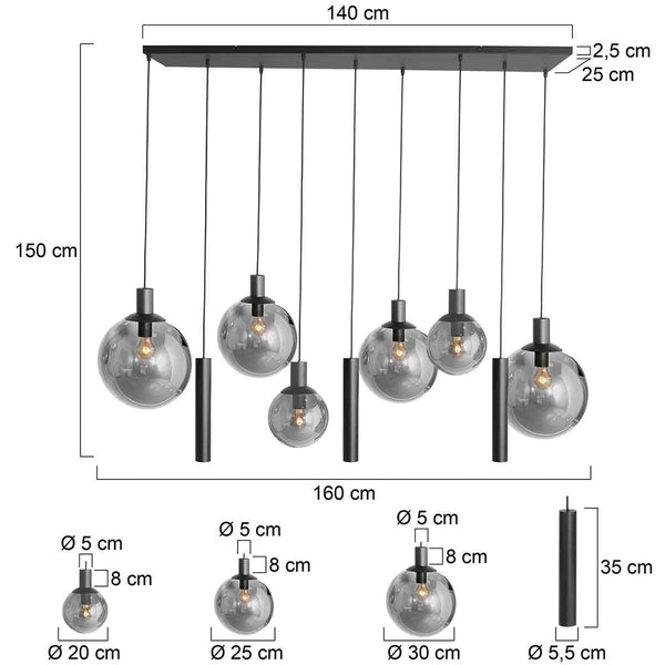 Hanglamp Bollique 3798ZW Zart