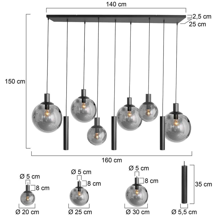 Hanglamp Bollique 3798ZW Zart