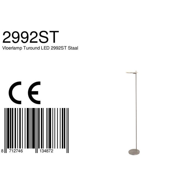 Vloerlamp Turound 2992ST Staal