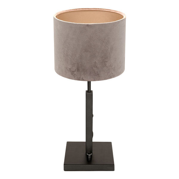 Tafellamp Stang 8163ZW Zwart + Velours Zilver kap