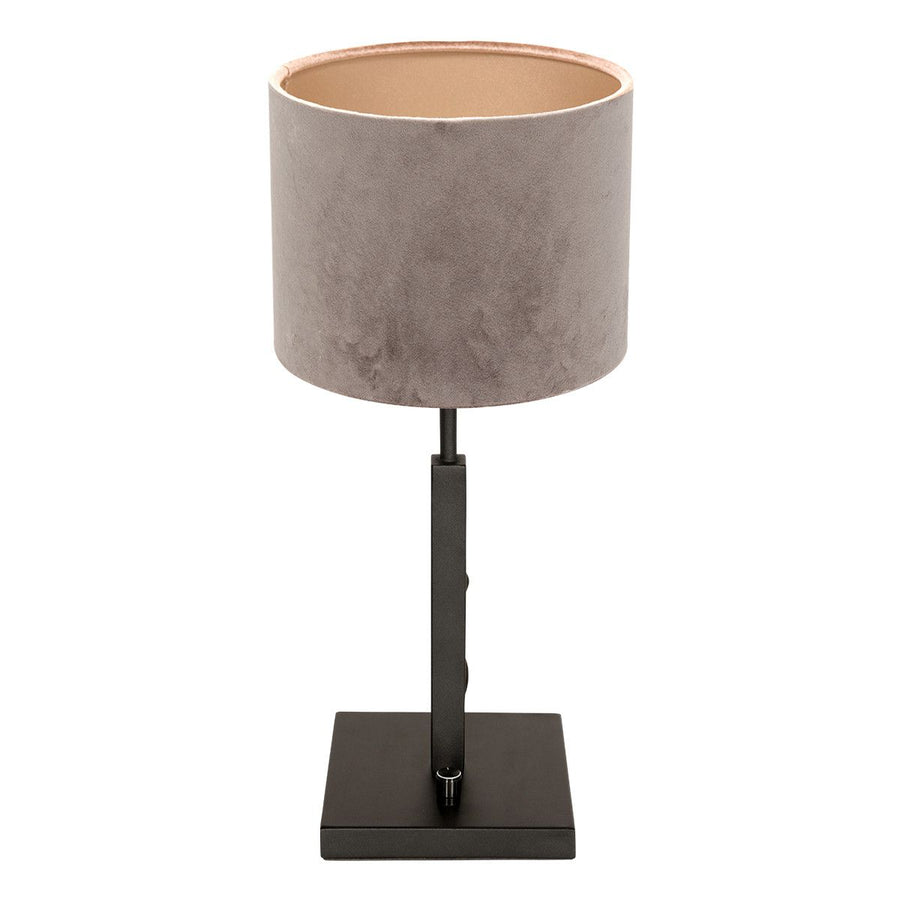 Tafellamp Stang 8163ZW Zwart + Velours Zilver kap