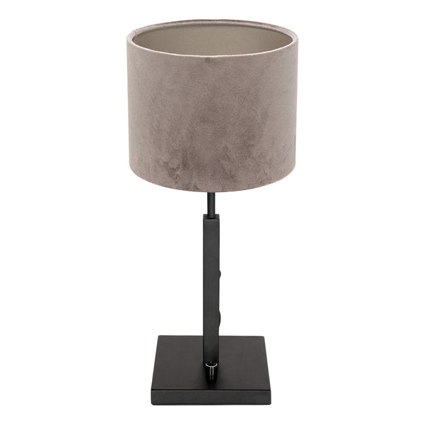 Tafellamp Stang 8163ZW Zwart + Velours Zilver kap