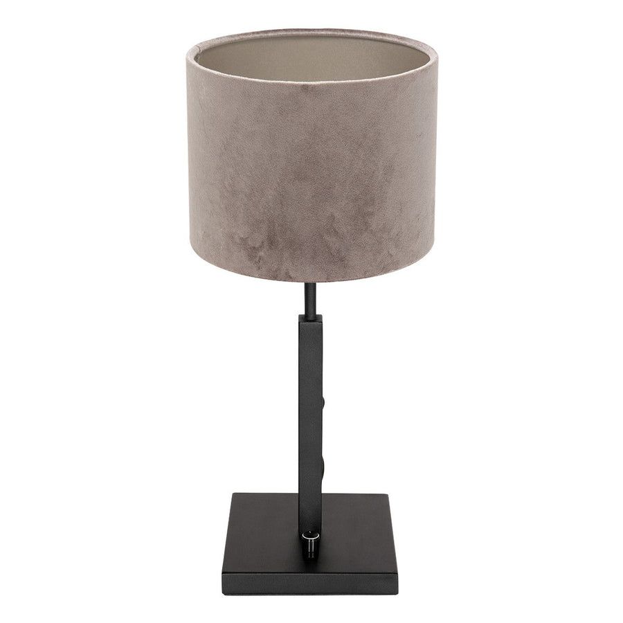 Tafellamp Stang 8163ZW Zwart + Velours Zilver kap
