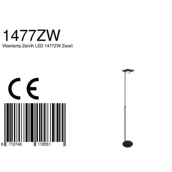 Vloerlamp Zenith 1477ZW Zwart